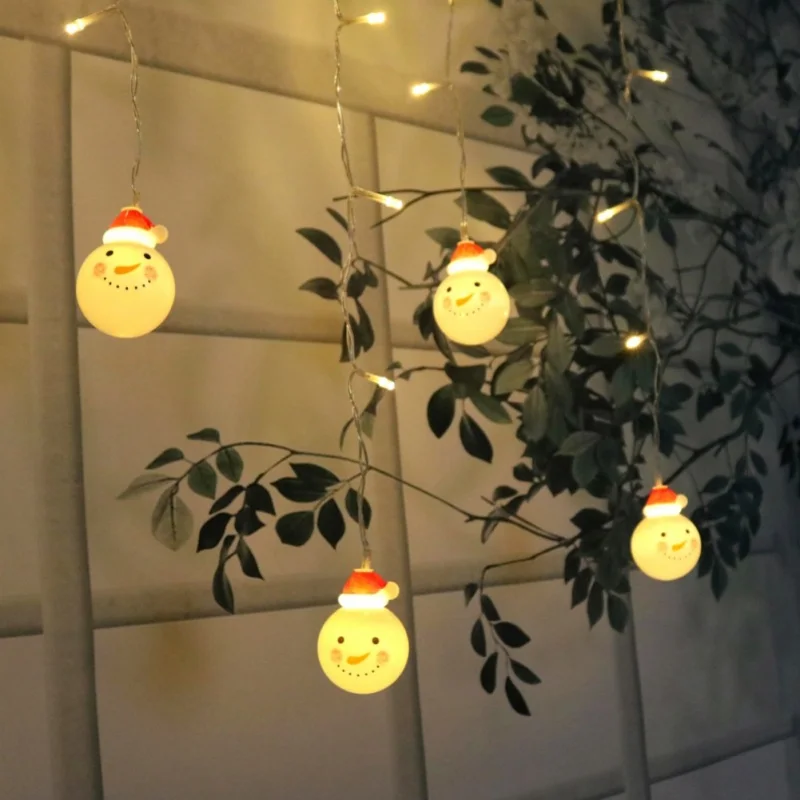 

Christmas Snowman String Lights Waterproof Adjustable Christmas Decorative LED Light String With Remote Control Timer
