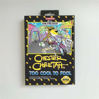 

Chester Cheetah Too Cool to Fool - USA Cover With Retail Box 16 Bit MD Game Card for Sega Megadrive Genesis Video Game Console