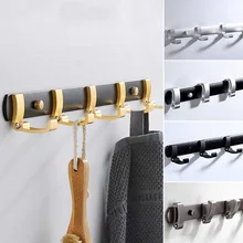 Invisible Space Aluminum Folding Clothes Hook Invisible Hook Door Rear Wardrobe Nail-free Seamless Clothes Coat Hook