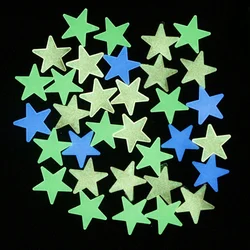 50pcs 3D Star shape Energy Storage Fluorescent Glow In the dark Luminous on Wall Stickers for Kids Room living Decal sticker