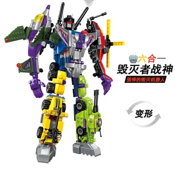 

6 In 1 City Police Series Building Blocks Kids Assembling SWAT Aircraft Car Robot Toy Block Compatible With Lepining Toys