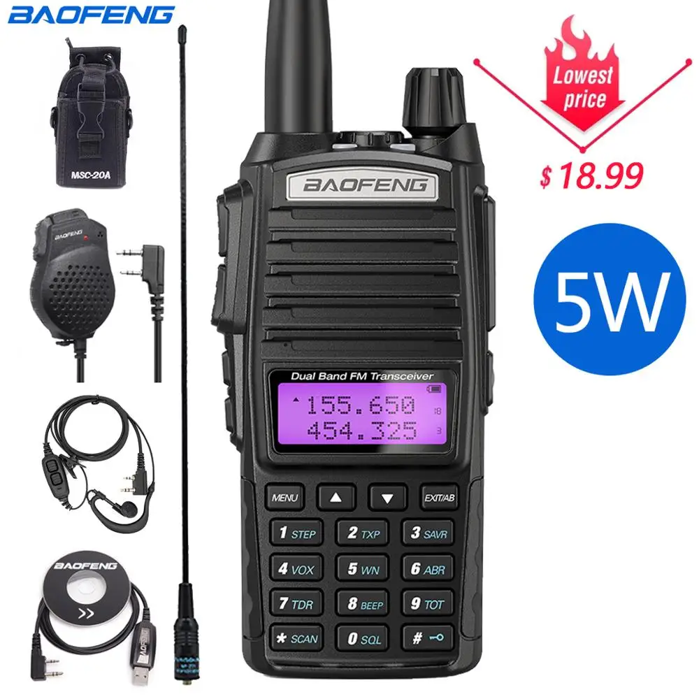 Baofeng UV 82 Портативный радио UV82 5 Вт иди и болтай Walkie Talkie VHF/UHF Dual Band Pofung CB Ham любитель