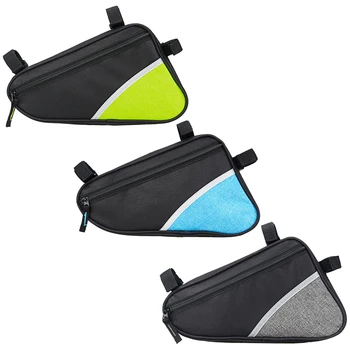 

Multi-function Bike Triangle Bag Front Frame Splash-proof Double Reflective Zipper Bag Pouch Cycling Equipment Bicycle Accessory