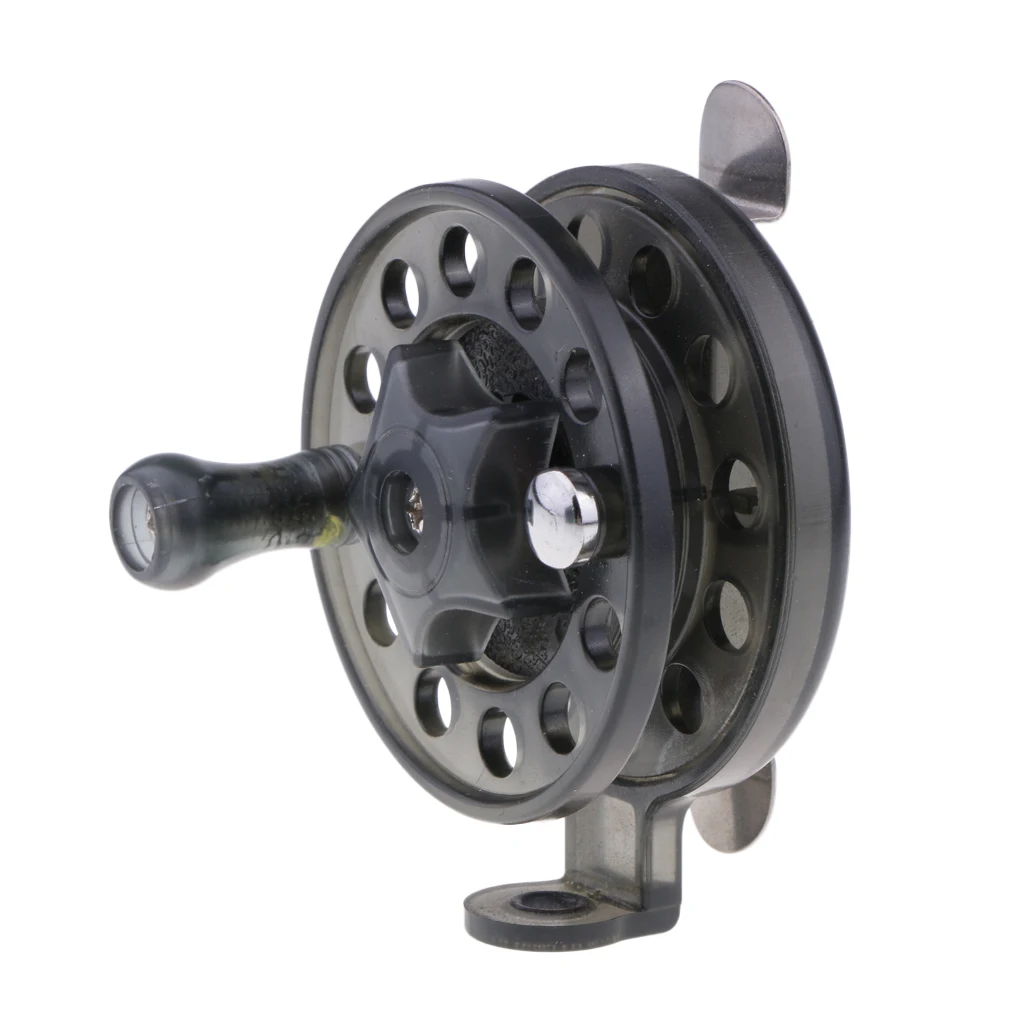 Mini Ice Fishing Reels Lightweight Rock/Fly Fishing Reel Fishing Wheel Black