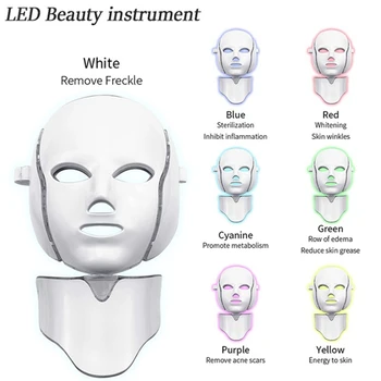 

7 Colors Photon Electric LED Facial Mask Light Therapy LED Face Mask with Neck Skin Rejuvenation Anti Acne Wrinkle Beauty Tools