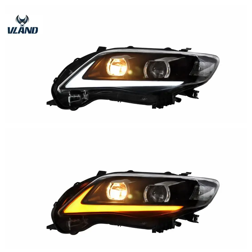 Vland Заводская Автомобильная фара для Corolla светодиодный головной фонарь 2011 2012 2013 с поворотным сигналом+ DRL