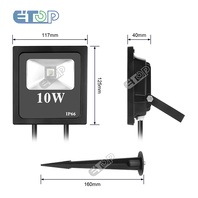 

DHL freeshipping 10pcs Smart 10W LED Flood Light WS2811 Controlled IP66 Waterproof with Spike and ray/paul/xconnect connector