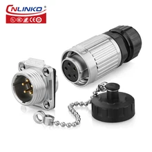 

Cnlinko IP67 Waterproof Metal Shell Aviation Connector 12V DC Power Plug and Socket 5 Pin Male and Female Solder Wire Connector