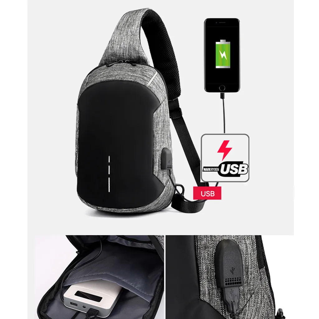 MAIOUMY, модная USB нагрудная сумка для мужчин/женщин, многофункциональная качественная оксфордская сумка через плечо, унисекс, водонепроницаемая дорожная сумка через плечо