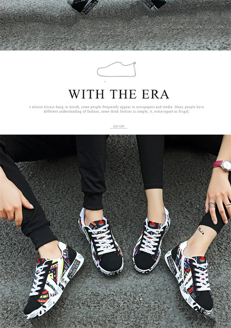 HOVINGE Summer Woman Sneakers White Casual Shoes Lovers Printing Fashion Flat Ladies Vulcanized Shoes