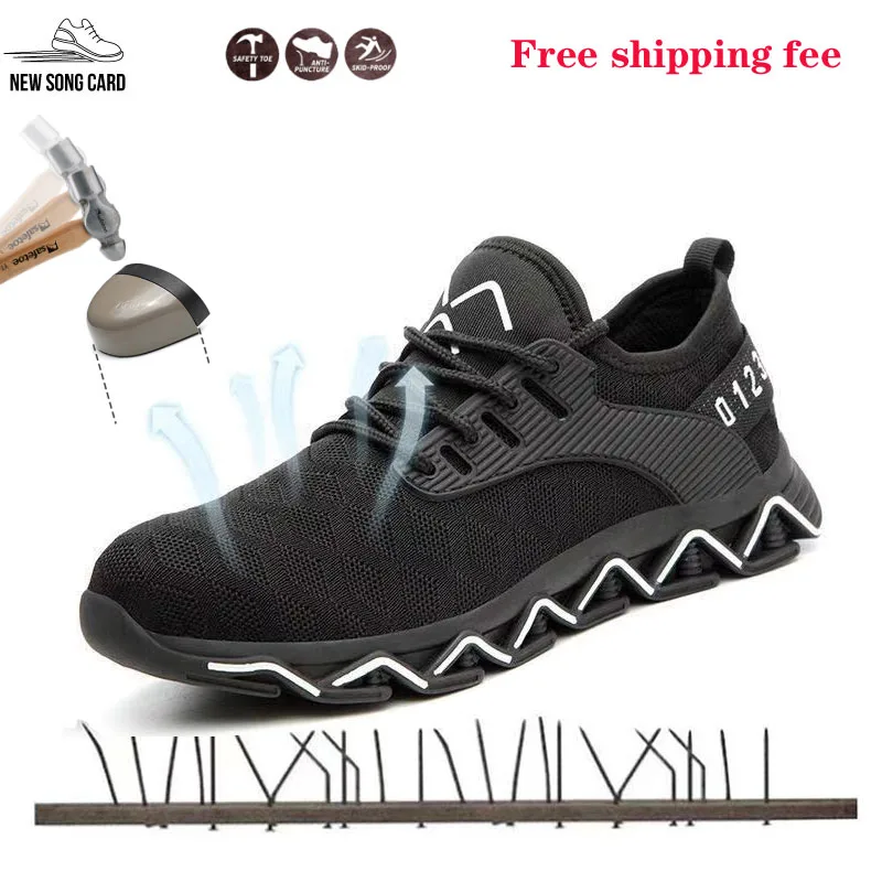 

Men's Outdoor Steel Toe Cap Protective Work Shoes Boots Anti Smashing Men Puncture Proof Safety Shoes Anti-slipSneakers Boots