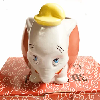 

3D Cartoon Dumbo Coffee Milk Tea Mug Large Capacity Drinkware Ceramic Cups Birthday Xmas Gifts for Friends or Kids