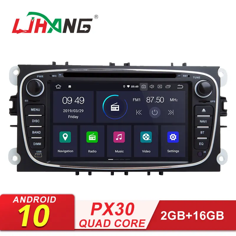 LJHANG Android 10 Автомобильный DVD плеер для FORD FOCUS Mondeo S MAX C Galaxy kuga GPS навигация