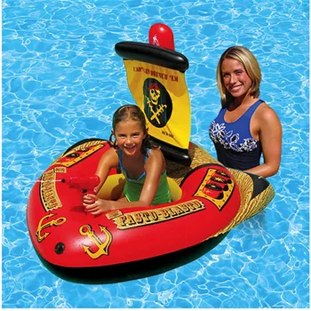 

2020 HOT Playground And Inflatable Paddling Pool Pirate Ship Children's Water Inflatable Swimming Ring Floating Bed Water Toy