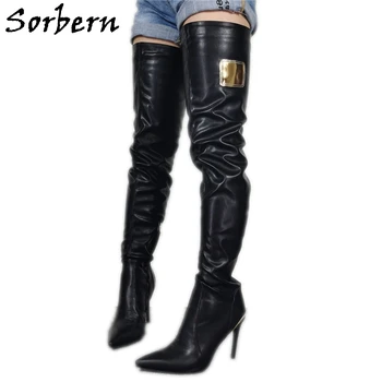 

Sorbern Sexy Slim Fit Over The Knee Boot Ladies High Heel Pointy Toes Slim Fit Customized Drag Queen Performance Boots Big Size