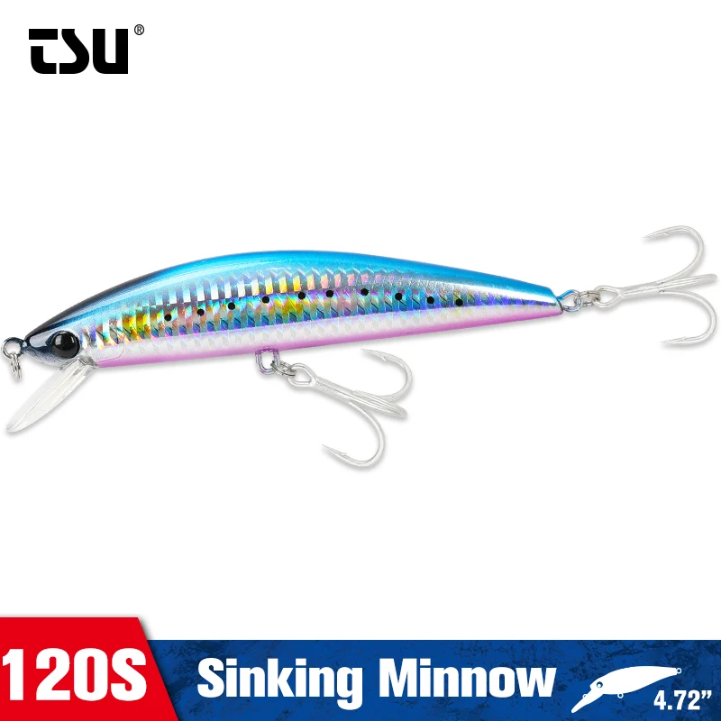 TSURINOYA 120 мм 40 г Тонущая морская вода жесткая приманка для рыбалки DW37 высокая