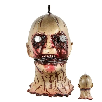 

Patygr Life size Halloween Prop Scary Hanging Severed Bleeding Head Decorations Bloody Corpse Zombie Heads for Haunted House NEW