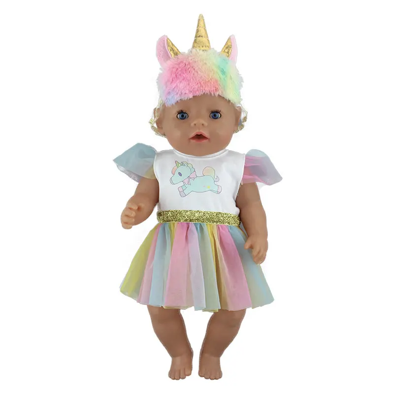Новая модная юбка для детей 43 см, Детские кухонные принадлежности, Одежда для новорожденных, аксессуары для куклы 17 дюймов