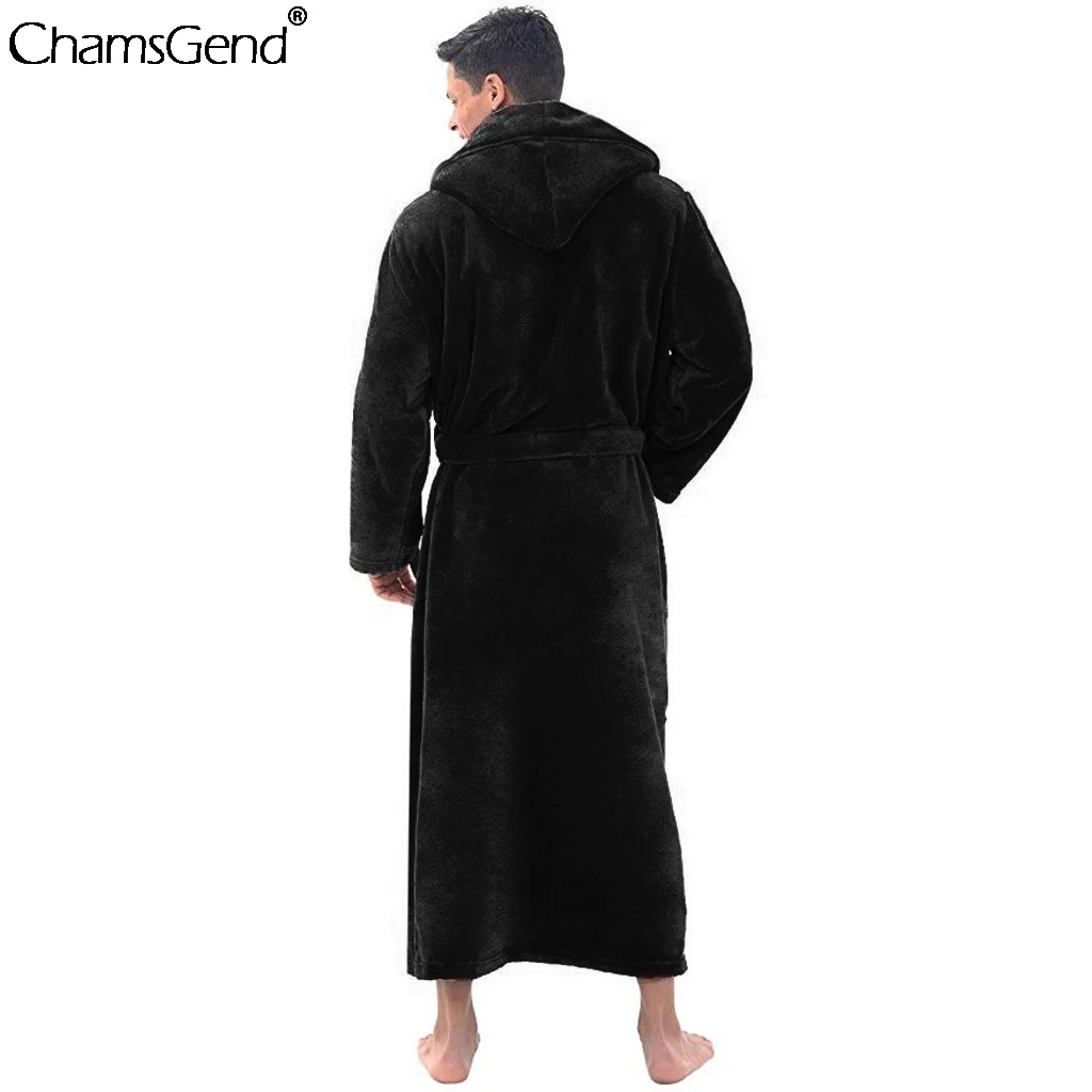 Размеры CHAMSGEND, S-5XL Домашняя одежда, халат для мужчин, зимний удлиненный плюшевый халат с шалью, мужской Халат с длинными рукавами, пальто, пижама# 4z