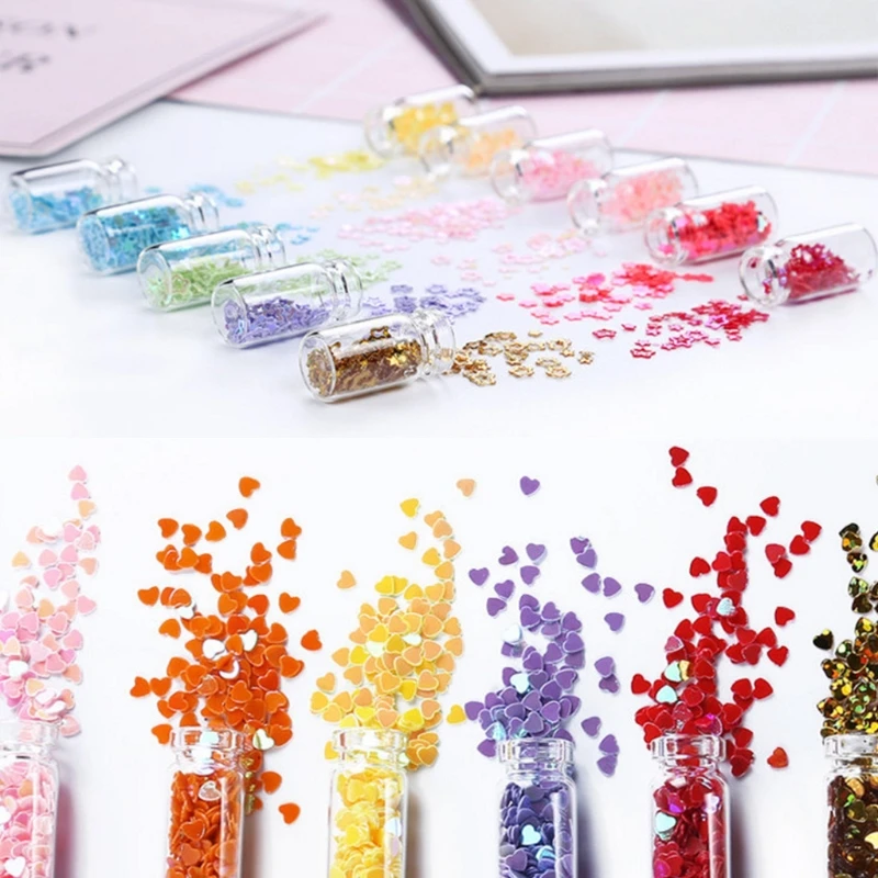 

1 Set 48 Bottles Flash Sequin Powder Decoration Silicone Mold DIY Jewelry Making