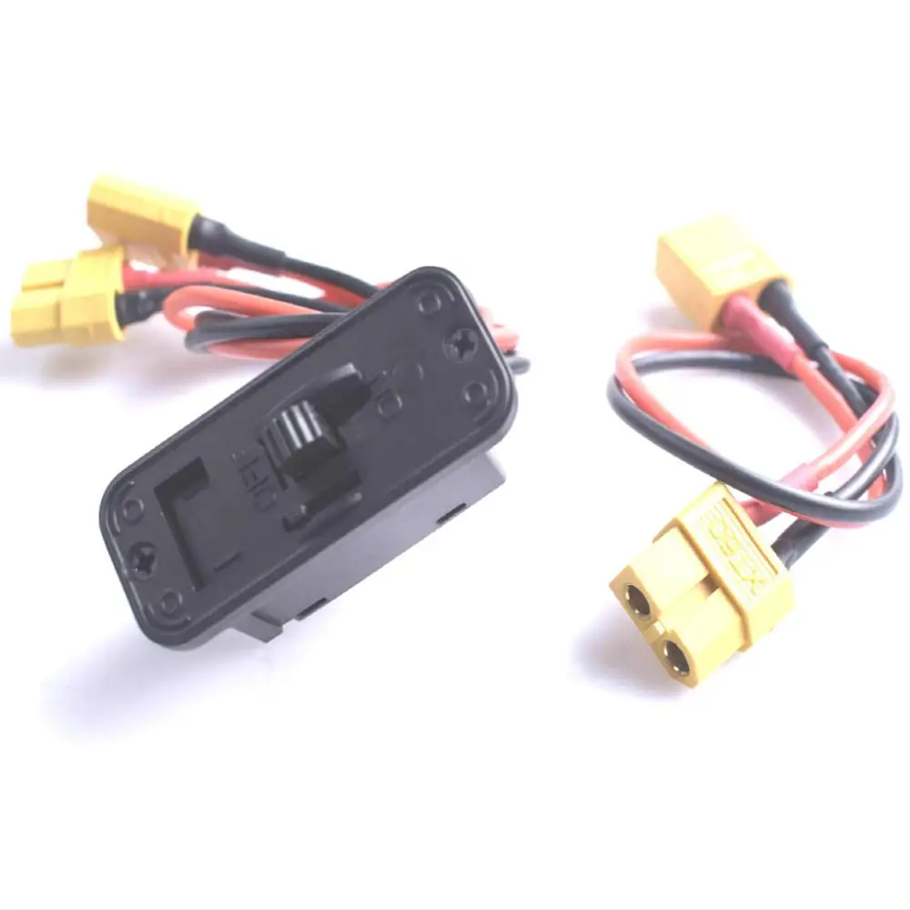Сверхмощный Высокоточный Аккумуляторный жгут XT60 Deans EC3 разъем JR ВКЛ/ВЫКЛ Выключатель питания с зарядным гнездом для RC автомобиля лодки - Цвет: XT60 Switch andwire