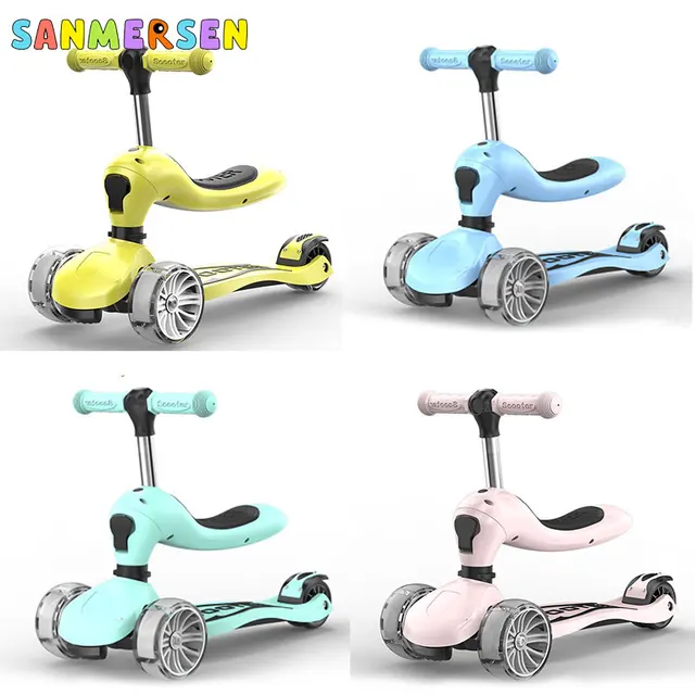 Folding 3 in 1  Multi-purpose Scooter Children's Scooter Tricycle Toy Outdoor Surf scooter Toys Suitable Cool Gift For Children 3
