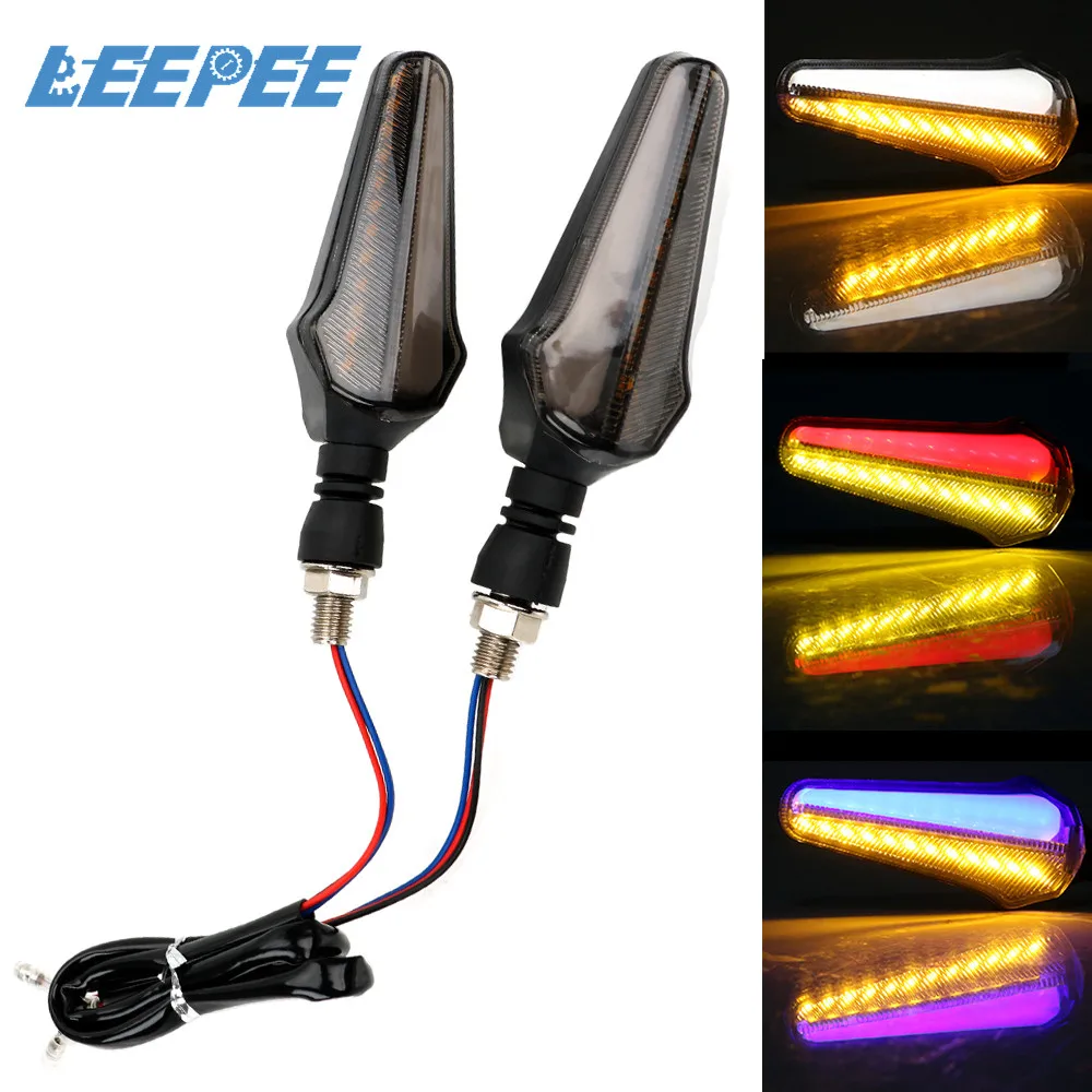 24LED двухцветная направляющая для мотоцикла индикатор сигнала поворота воды