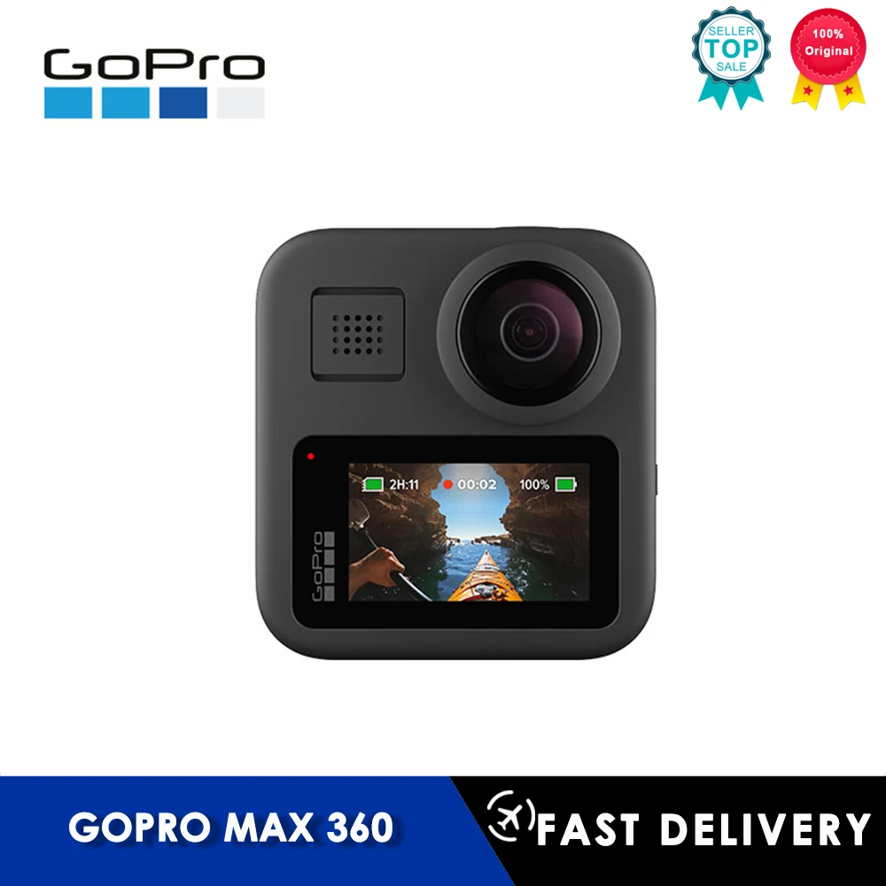 Gopro Max 360 Action Camera With Touch Screen Spherical 5 6k30 Hd Video 16 6mp 360 Photos 1080p Live Streaming Stabilization Sports Action Video Camera Aliexpress