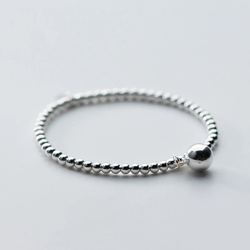 Trusta, настоящее Серебро S925, модное женское ювелирное изделие, браслет с бусинами, 15,6 см, эластичный, для подарка, для девушек, девушек, DA462