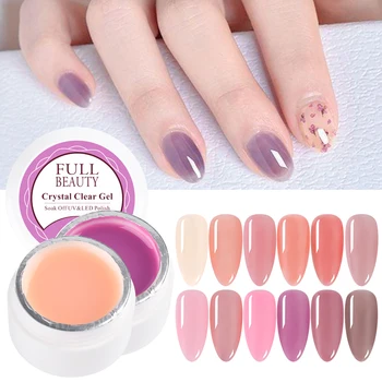 

6ml Jelly Gel Nail Polish Set Nude Color Gel Varnishes Semi Permanent Hybrid Primer UV LED Soak Off Nail art Lacquer NF1777-1