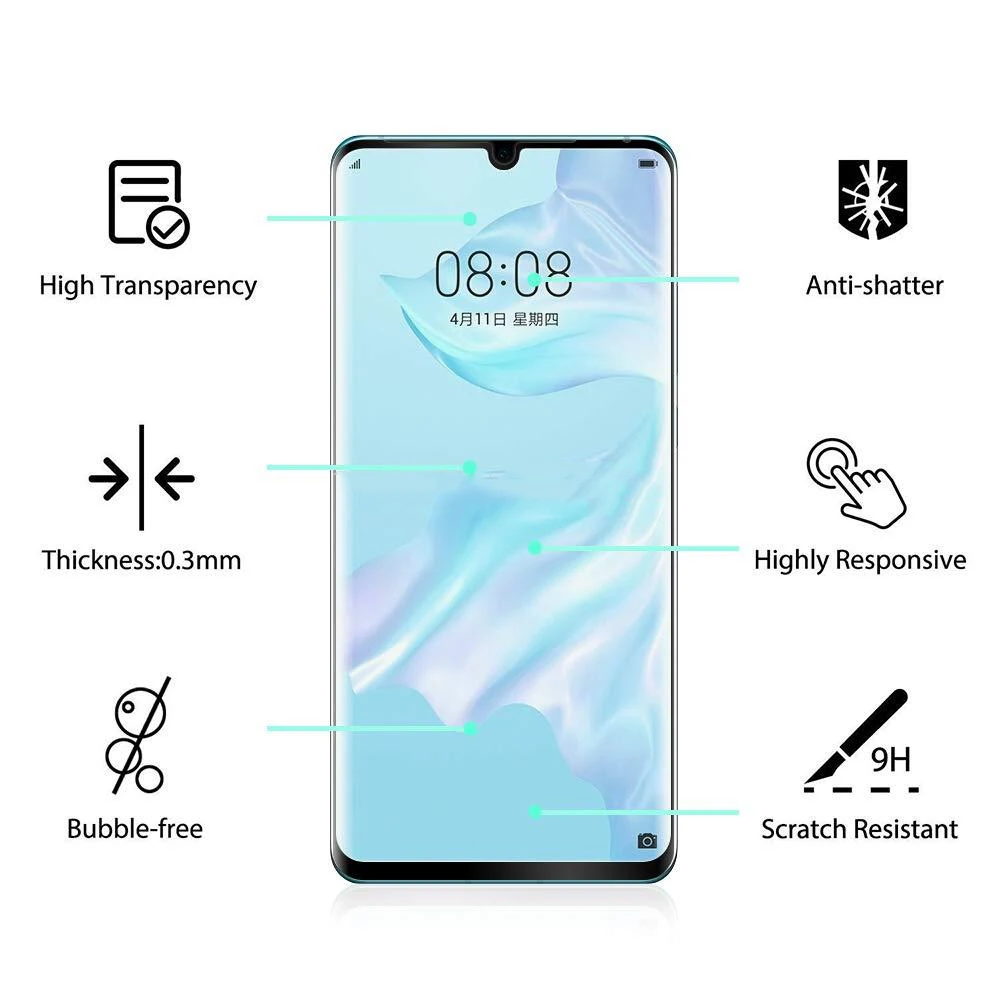 2 предмета закаленное Стекло для huawei P30 Pro Стекло для huawei P30 9D тонкий Экран протектор для huawei P30 P20 Lite защитная пленка