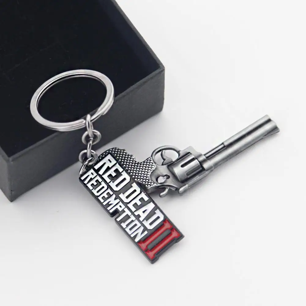 Red Dead Redemption2 Video Game Keychain 3D Gun Model Logo Decoration Pendant Christmas Gift for Friends Playing Games | Дом и сад
