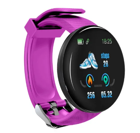 Purple W8 Смарт-часы монитор сердечного ритма, погода, прогноз, фитнес-часы, напоминание о звонке, водонепроницаемый Bluetooth, смарт-браслет, S9, часы для мужчин - Цвет: Purple