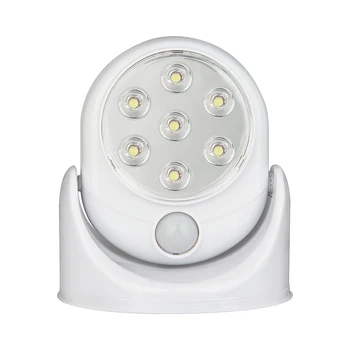 

360 Degree Rotation Motion Light Sensor Night Light Battery Operated Corridor Wall Night Light For Closet Garages Hallway