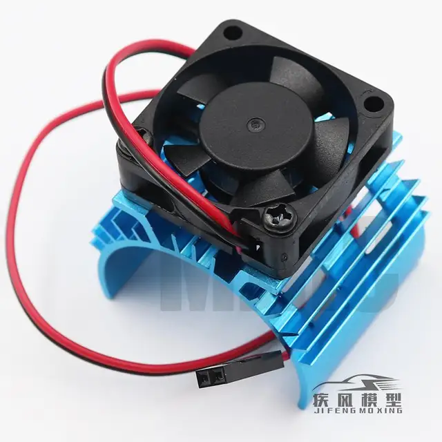Blue RC Parts Electric Car brushless Motor Heatsink Cover + Cooling Fan for 1:10 HSP RC Car 540 550 3650 Size Motor Heat Sink 2