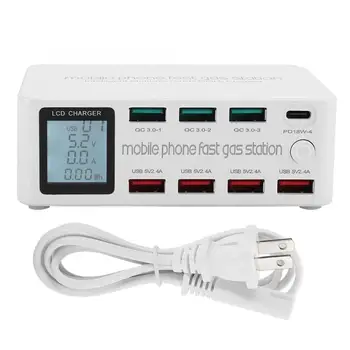 

8 In 1 USB QC3.0 PD Charger 100W 5V/20A Total Output Quick Charge 3.0 Fast Charging Multifunction Chargers US Plug
