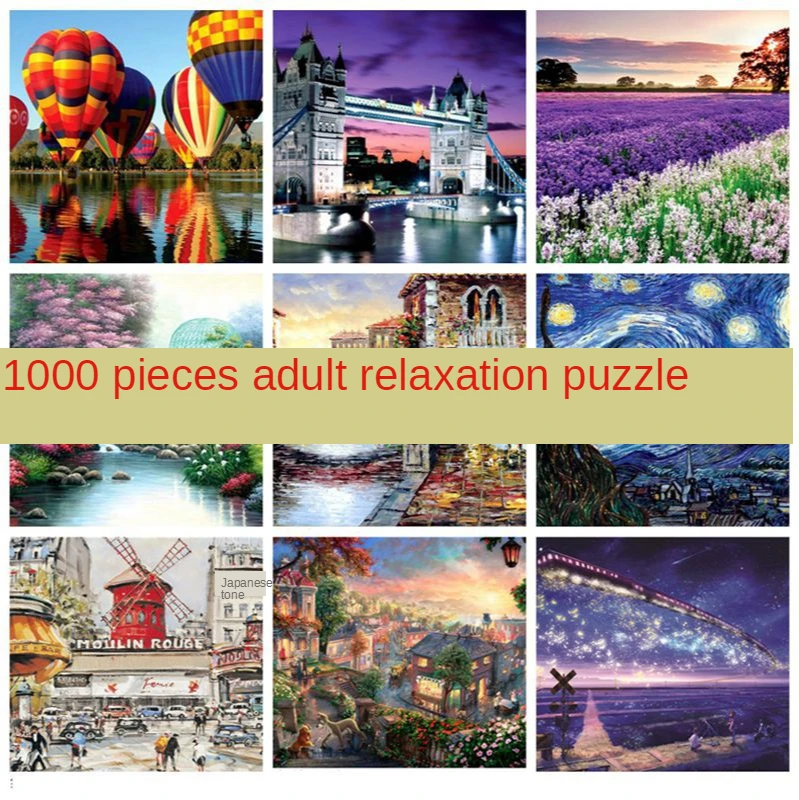 学生知能パズル 1000 個大人のパズル解凍アニメーション有名な風景画 Puzzles Aliexpress