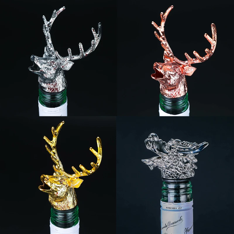 

Wine Bottle Pourer Stopper Stainless Steel Deer Stag Head Dragon Head Unique Wine Aerators