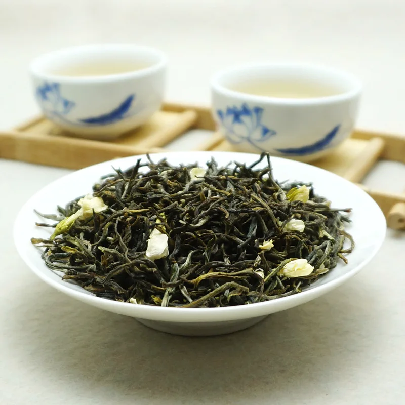 Китайский Жасминовый цветок зеленый чай настоящий органический ранний весенний жасминовый чай для похудения зеленая еда забота о здоровье
