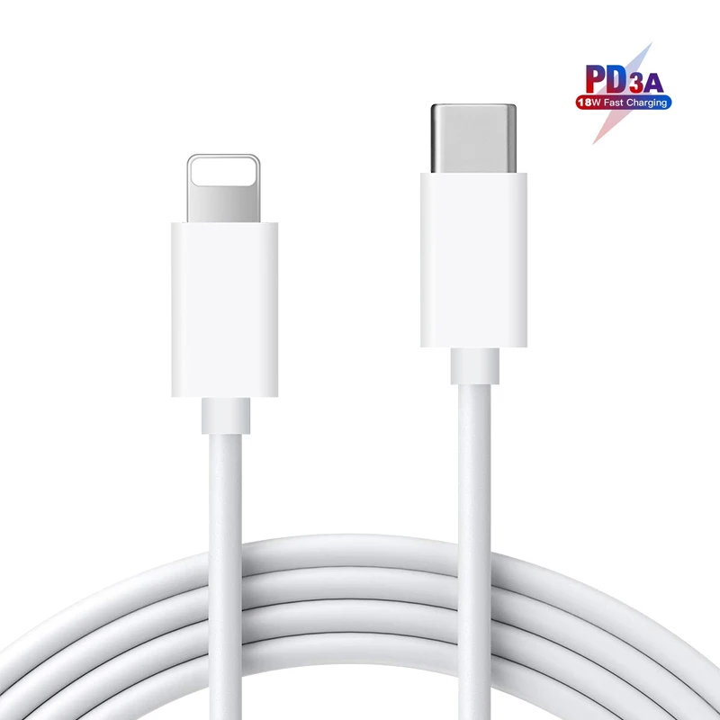 

3A PD Fast Charging Cable For Lightning to USB-C Cbale For iPhone 11 Pro XS MAX XR 8 Plus 18W Type-C to 8 Pin PD3.0 Quick Charge
