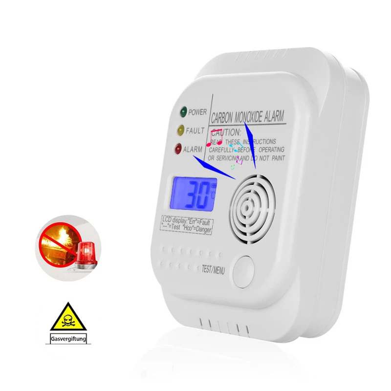 CO детектор угарного газа детектор сигнализации датчик для домашней безопасности предупреждает как акустически, так и оптически