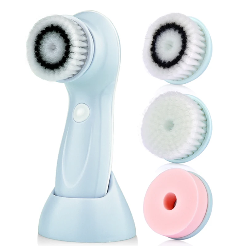 3 In 1 Electric Facial Cleansing Brush Silicone Rotating Face Br
