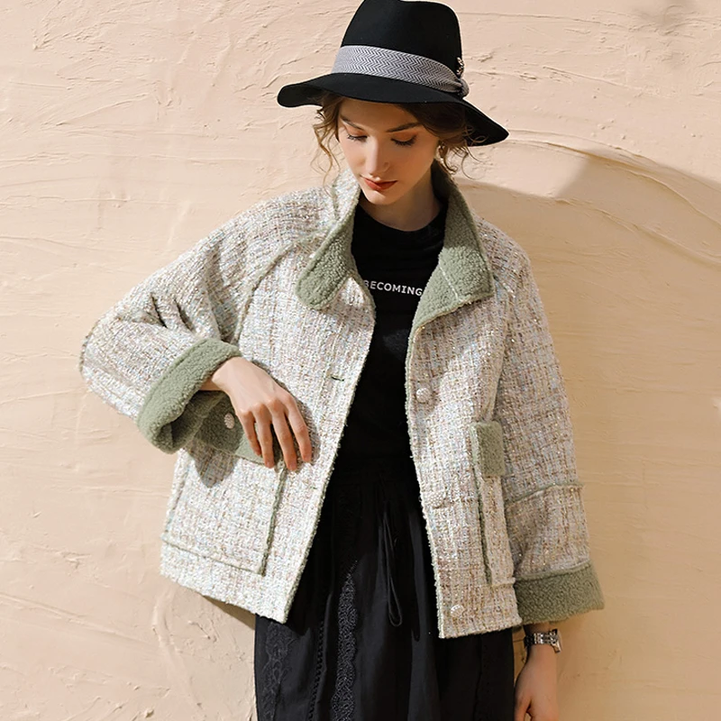 L~ 4XL 5XL уличная стильная плотная флисовая твидовая куртка, пальто с длинными рукавами «летучая мышь», Теплые Топы, зимняя одежда большого размера, A4143 - Цвет: Зеленый