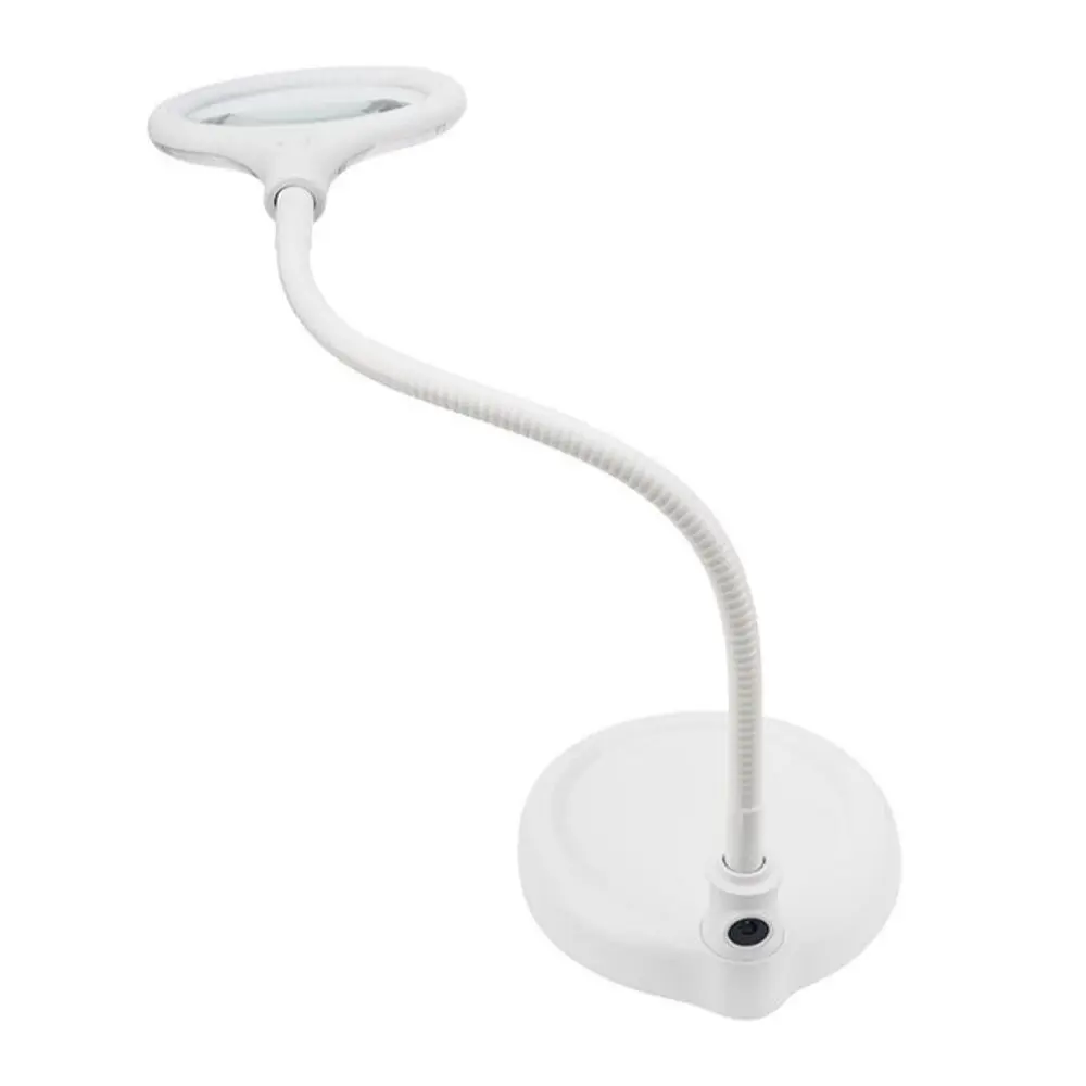 Светодиодная настольная 3D лупа REXANT(увеличение x3) с подсветкой 30 LED и прищепкой, цвет: Белый