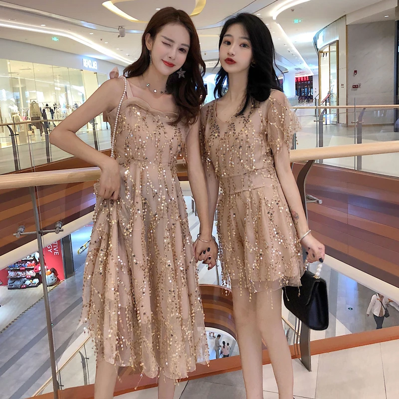 Women Summer Backless Bling Sequin Tassels Bodycon Dress Elegant Lady Elastic Slim Bandage Strap Halter Zipper Party Midi | Женская