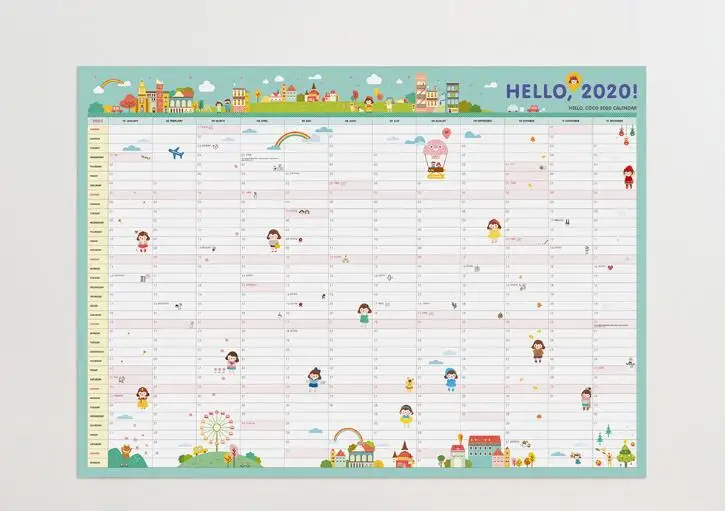 365 дней My Mint Plan paper 600*430 мм классный календарь обои 1 лист