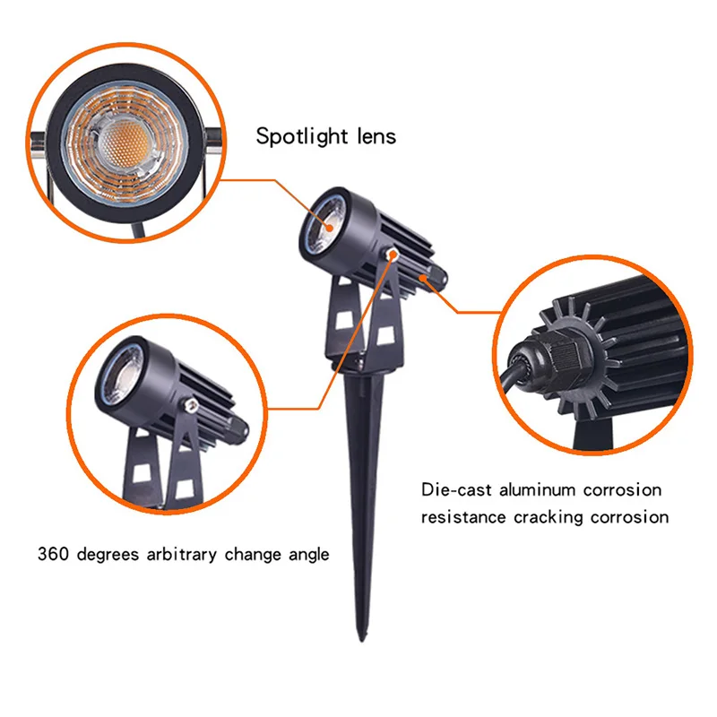LED Pin Lawn Light One to Six Courtyard Lights One Dragging Four Spotlight LED Floodlight Dragging Four Grass Ground Lamp