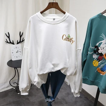 

Women's Sweatshirt New Spring Round Neck Cartoon Mickey Large Size Loose Hoodie Casual Pullover Shirt Tops