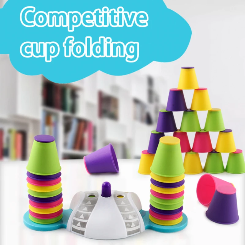 Stacking Toys Folding Cup Stracking Game Set Hand-speed Competitive Competition Interaction Educational Play Toys Speed Training