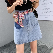 denim skirt in store